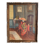 Oil on canvas inside the shawl