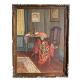 Huile sur toile intérieur au châle