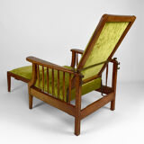 Morris armchair in beech and green velvet, United Kingdom, circa 1900