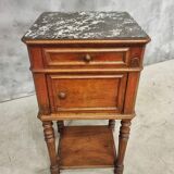 Antique bedside table sideboard with marble 40 x 77 cm