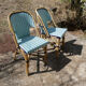 Pair of chairs bistro paris terrace in rattan and caning