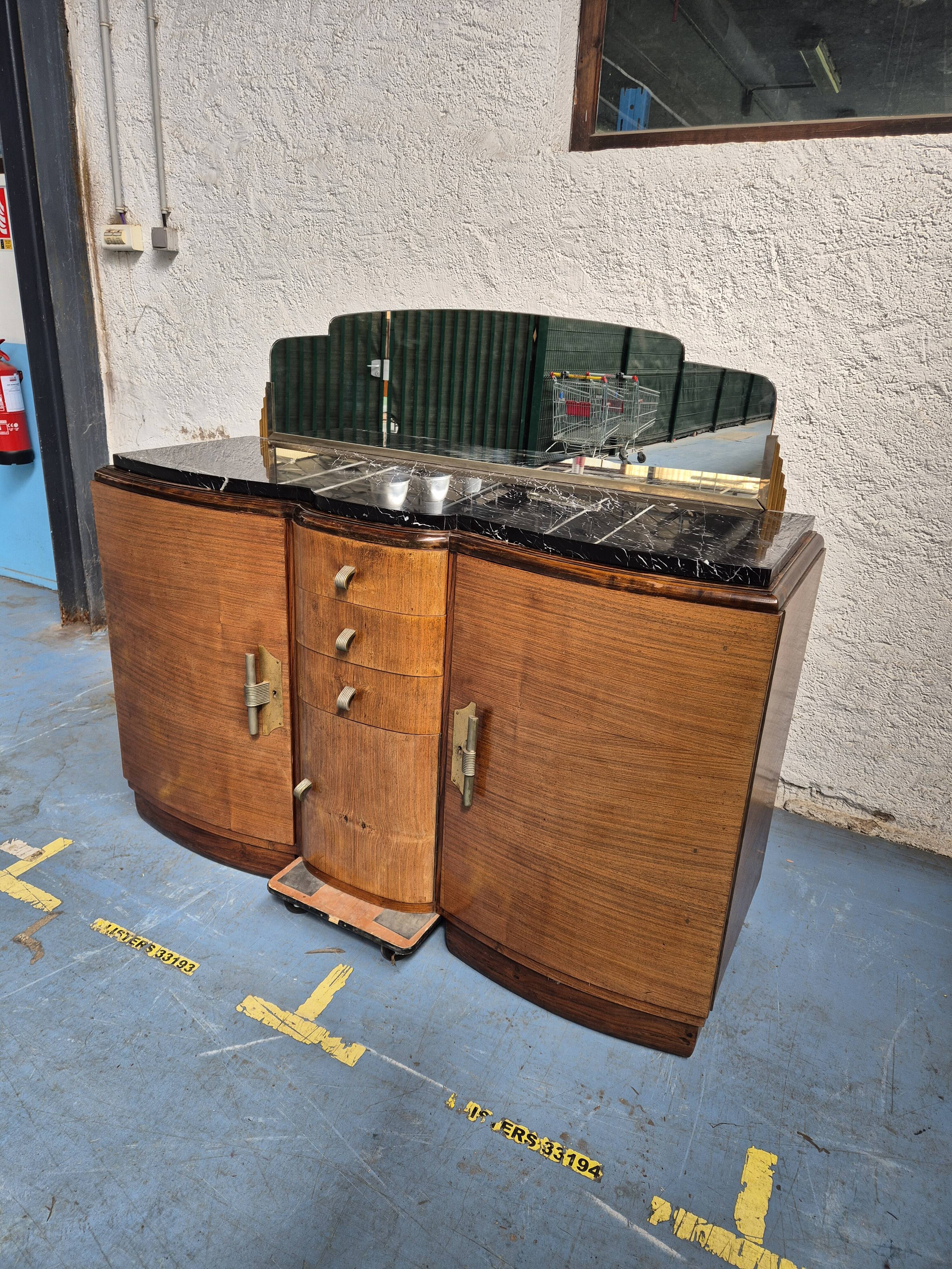 Marble top sideboard with mirror