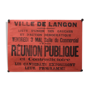 Affiche réunion publique union