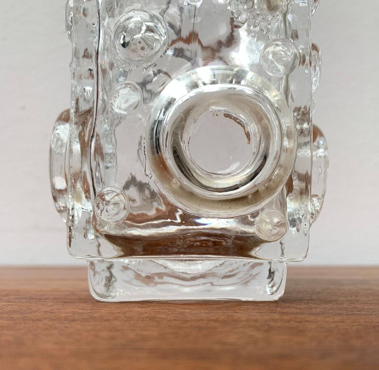 Brutalist Bubble Glass Vase by Josef Schott for Smalandshyttan, Mid-Century Swedish, 1960s