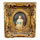 Old painting on wood signed Becker (?) – Portrait of a child