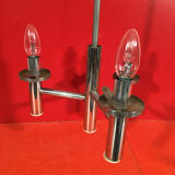Vintage chandelier glass ball Biot chrome metal "etag"
