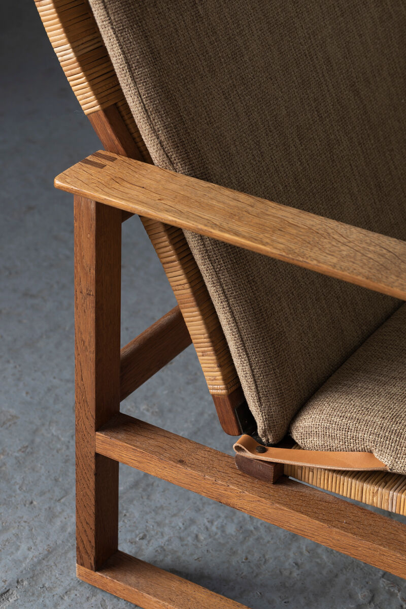 Set of 2 lounge chairs and one footrest by Borge Mogensen for Fredericia Denmark 1960’s