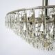 Glass and chrome metal chandelier, 1960