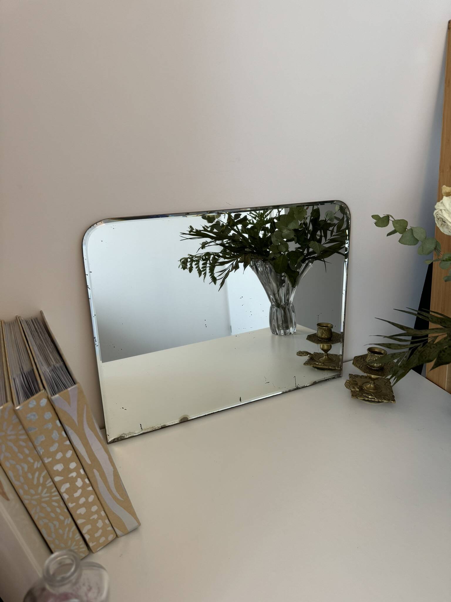 Vintage beveled mirror
