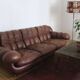 Italian voluminous leather 3-seater sofa after Rino Maturi 230 cm, 1970s