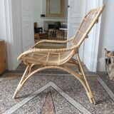 Natural rattan armchair