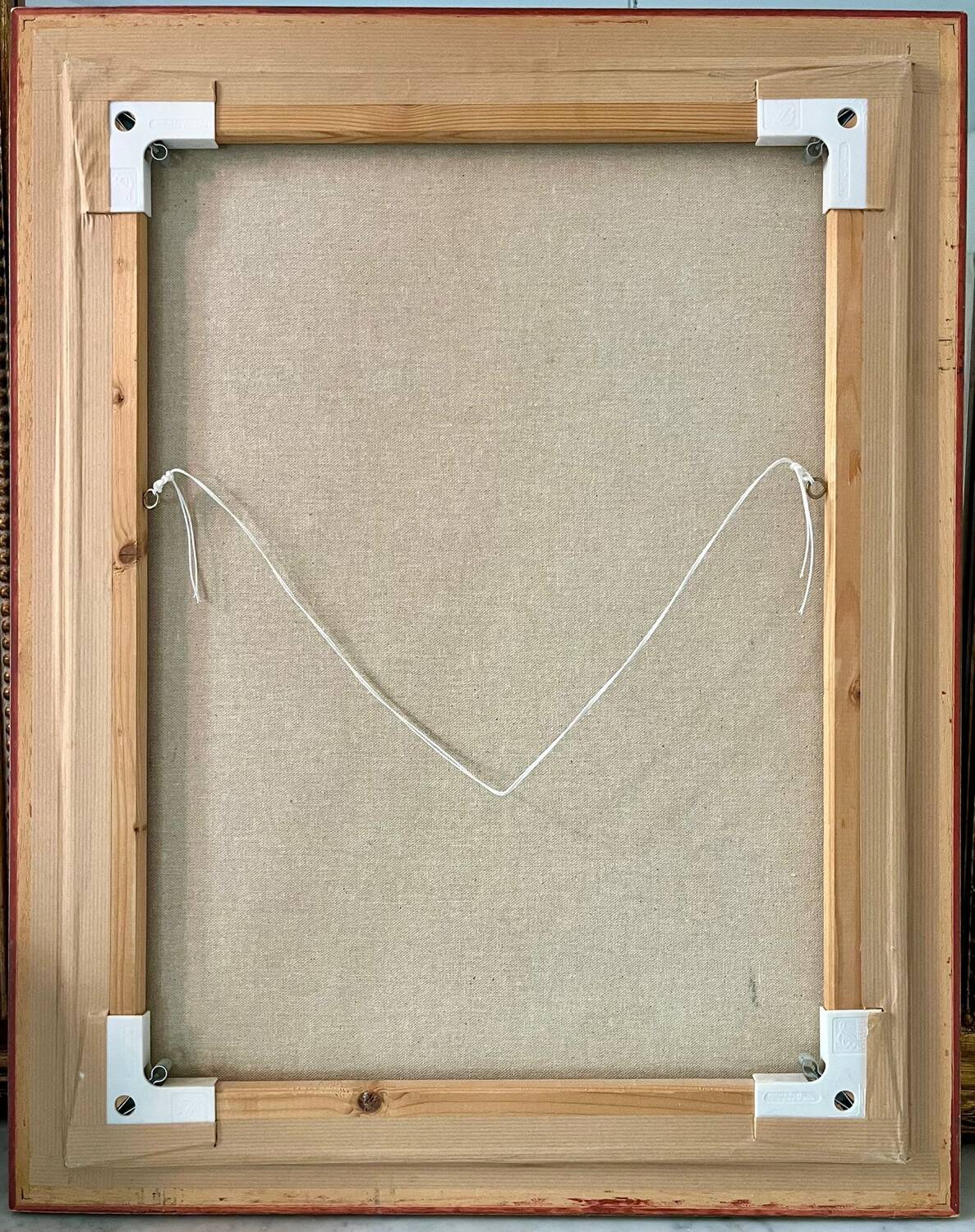 Vintage painting - floral still life on black background