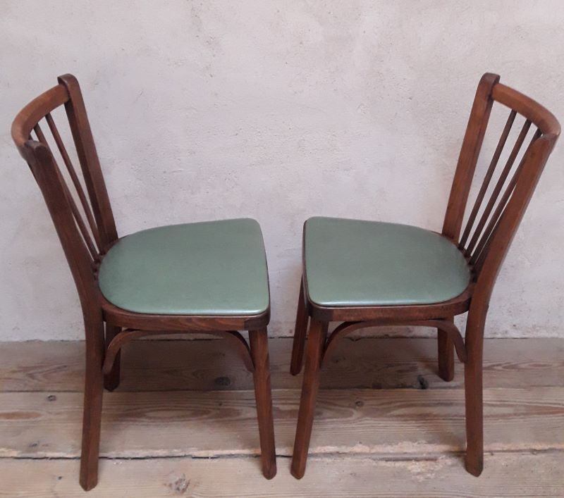 Pair of Baumann bistro chairs n°12
