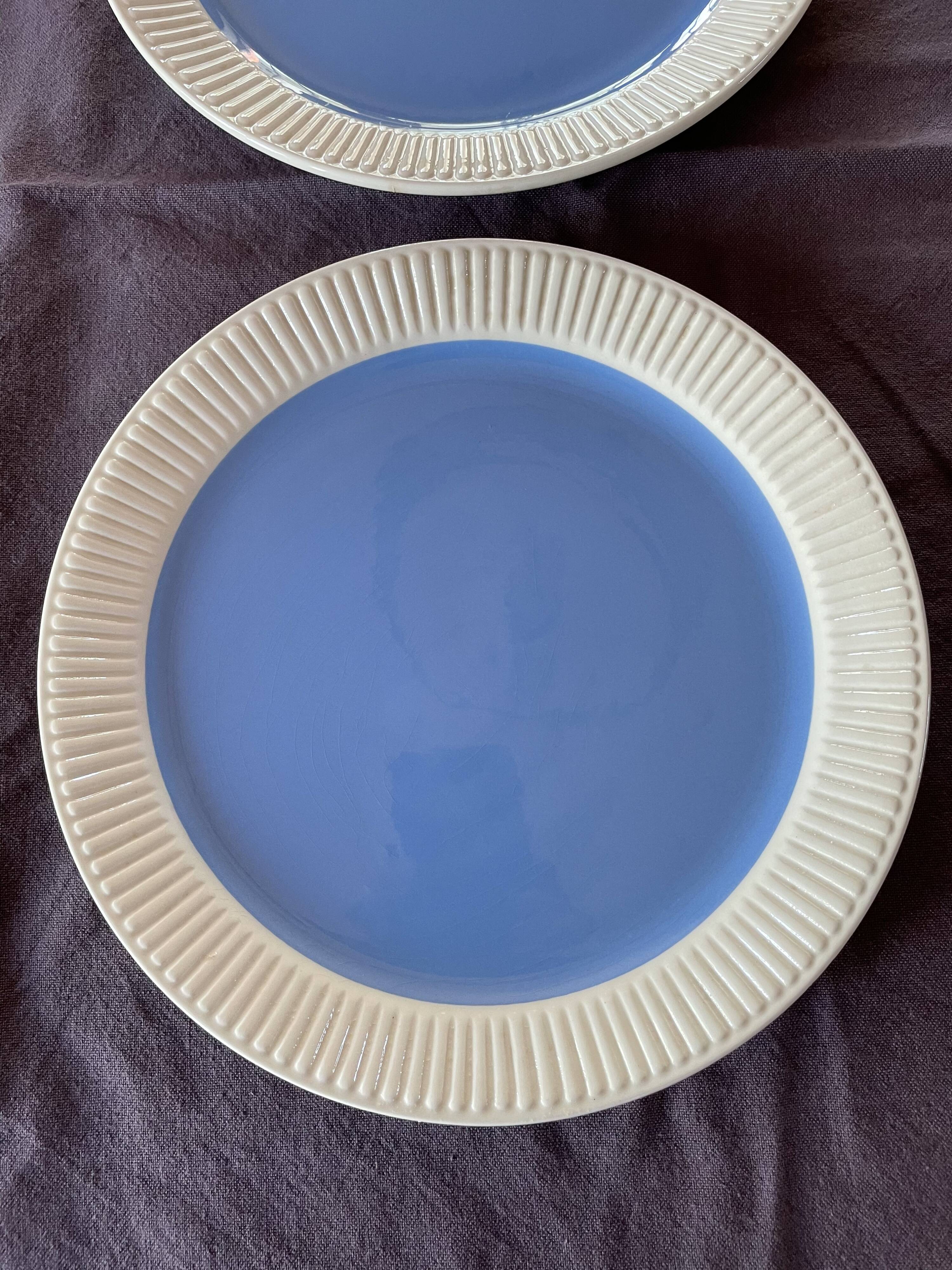 6 blue plates Villeroy and Boch Model Lido Year 50