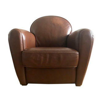 Full grain leather club armchair