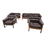 Vintage teak and leather living room set by Arne Norell for Coja 1960