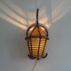 Unique wall lamp in bamboo and fabric, Lantern Design/One, Italy, 1960s