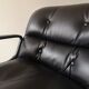 Fauteuil de bureau en cuir noir by Charles pollock pour Knoll,1970
