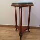 wooden console with mirrored tray