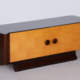Artdeco small checkered inlay cabinet by Jindrich Halabala, Up Zavody, 1940s