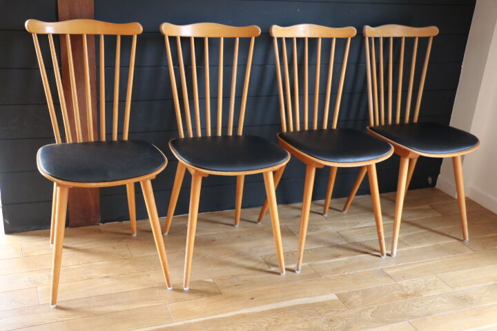 4 chairs baumann v5 skaï black light beech