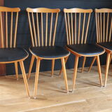 4 chairs baumann v5 skaï black light beech