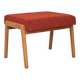 Ton bystrice stool (thonet) wood and orange patterned fabric 1960