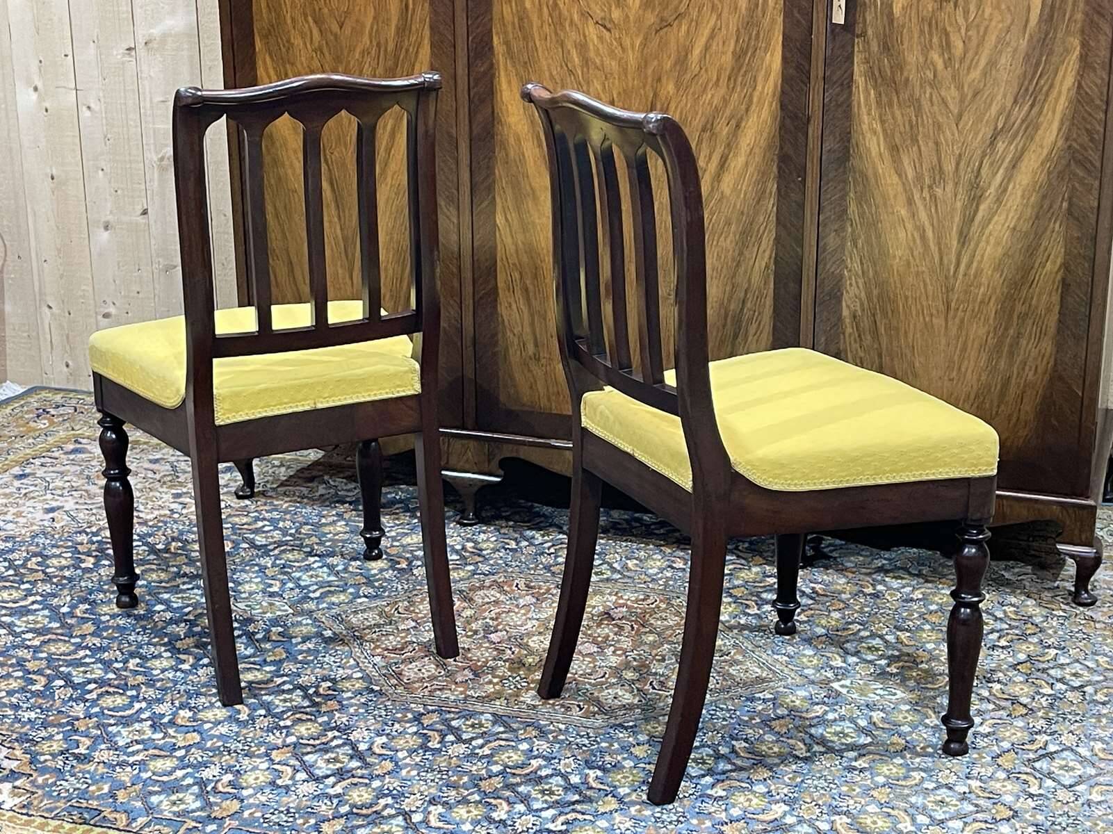 Pair of French mahogany chairs late 19th century