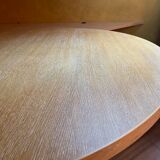 Round table in brushed oak, B&B Italia Apta collection for Maxalto