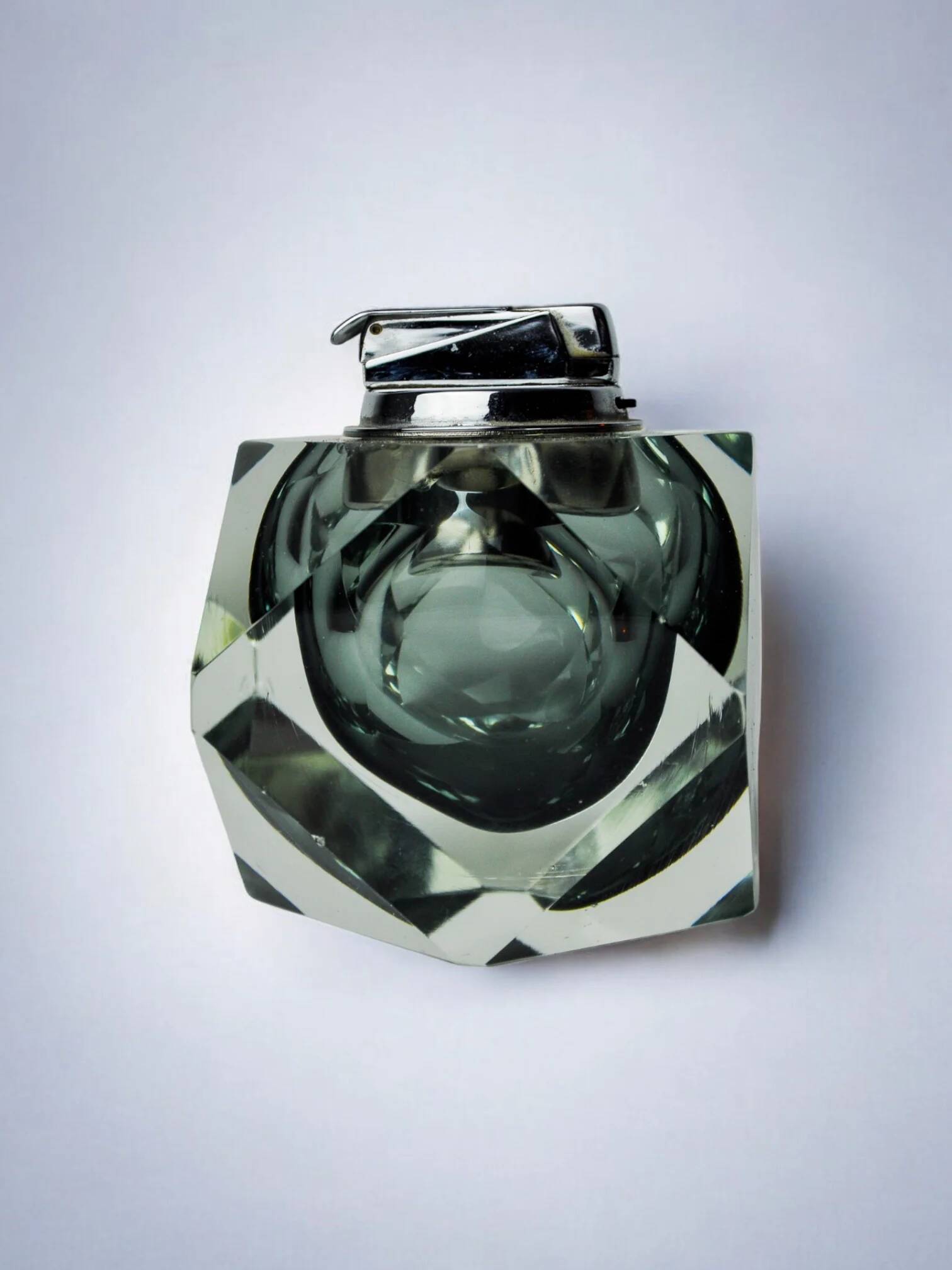 Black Sommerso lighter by Seguso, Murano, Italy, 1970s