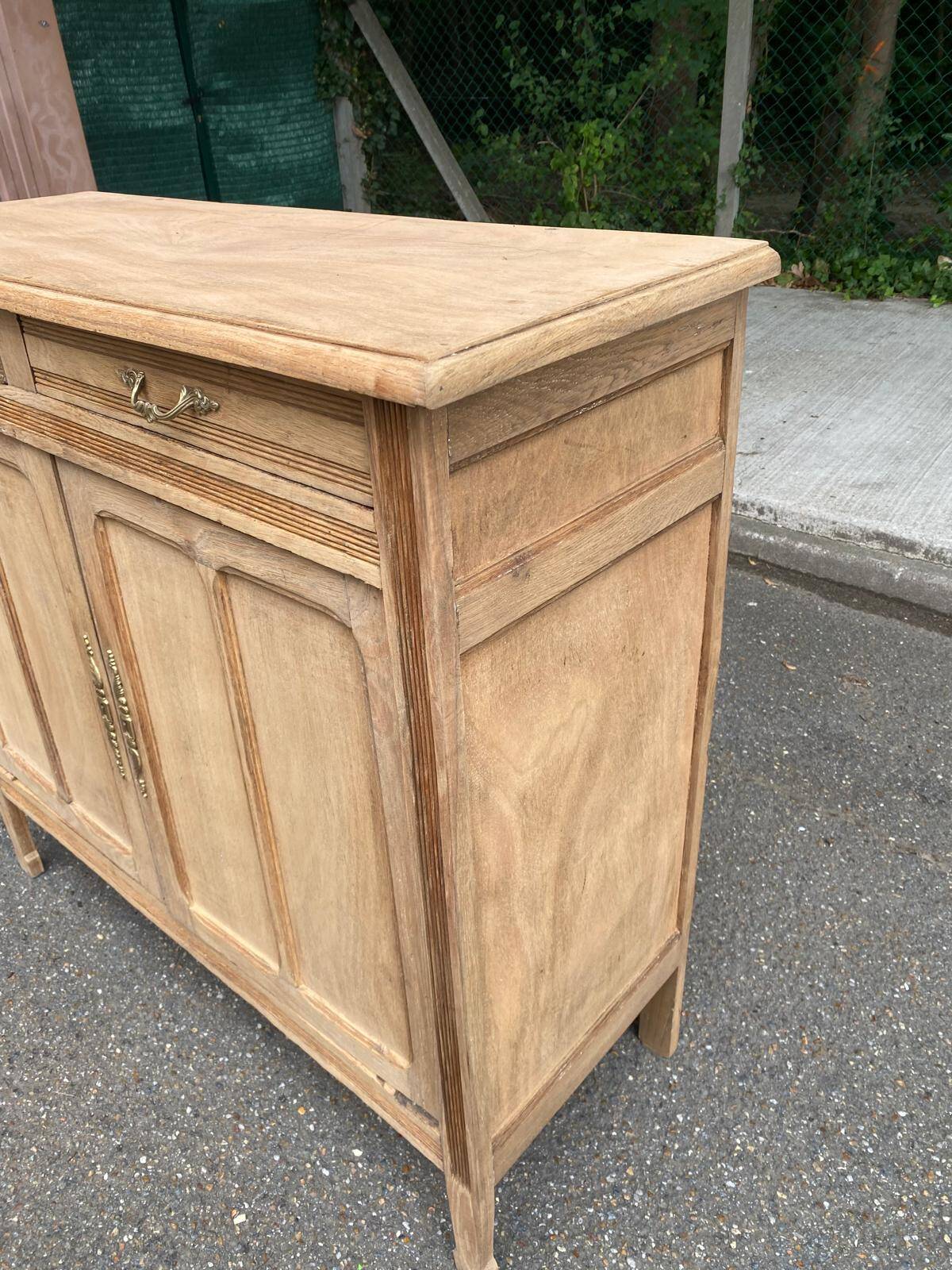 Vintage Parisian Art Deco sideboard renovated in wood 1945