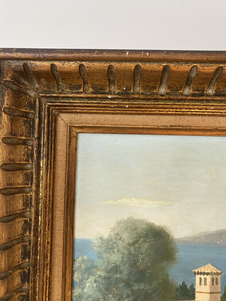Tableau ancien, paysage provençal, signé, XXe siècle