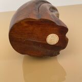 De Stijl Firenze Bottle Holder Wood Metal Brass Bird Sculpture 1970s