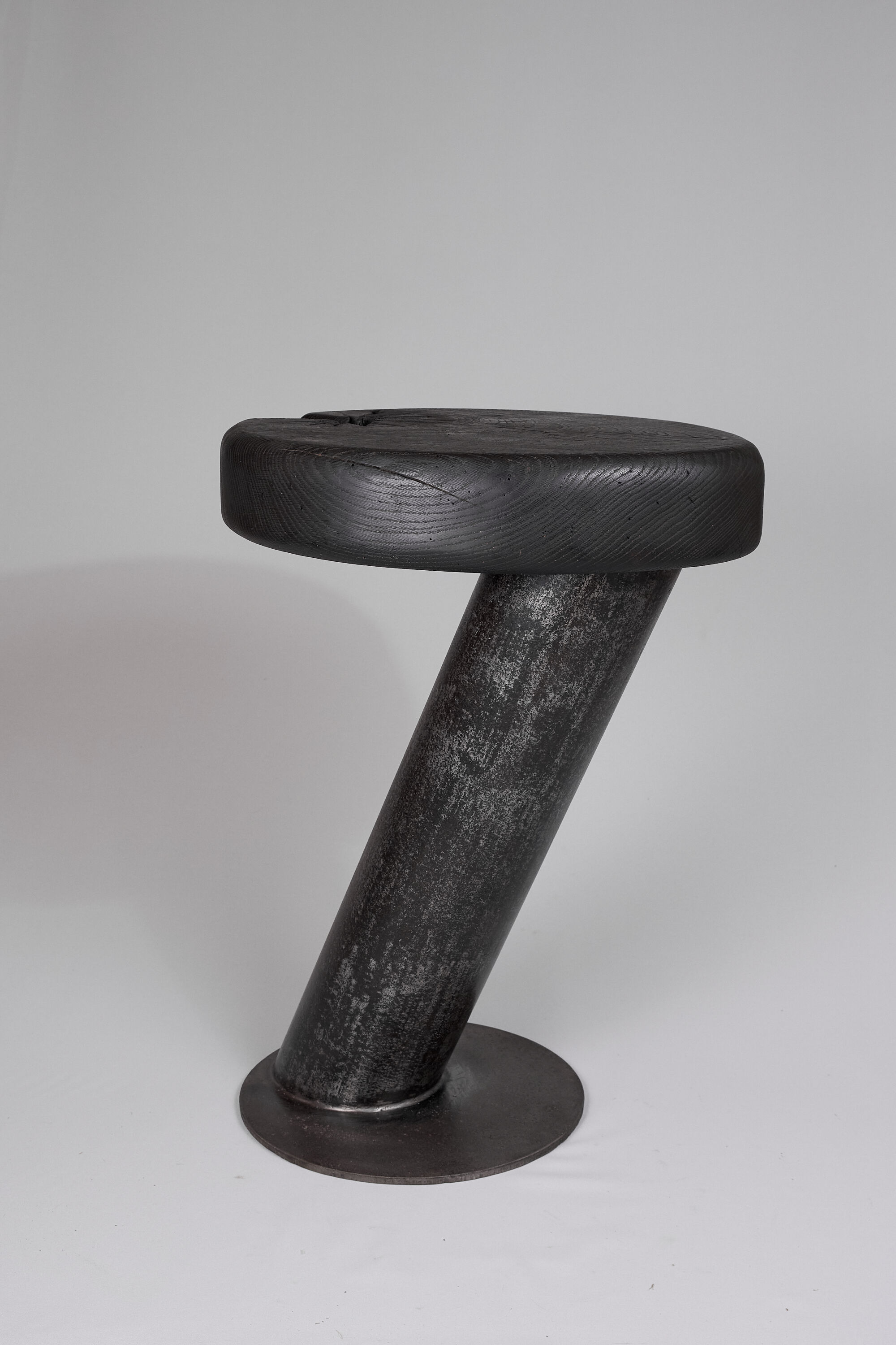 Solid wood sculptural side table, original contemporary design, logniture