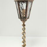 Lantern lamp brass and glass early XXth century