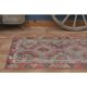 1970s Vintage Turkish Handmade Wool & Cotton Pink Runner Rug