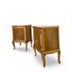 Tables de chevet italiennes en placage de noyer du milieu du siècle, années 1960.