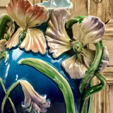 Grand vase barbotine Art Nouveau
