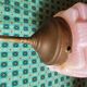 Art Deco pendant lamp in pink glass