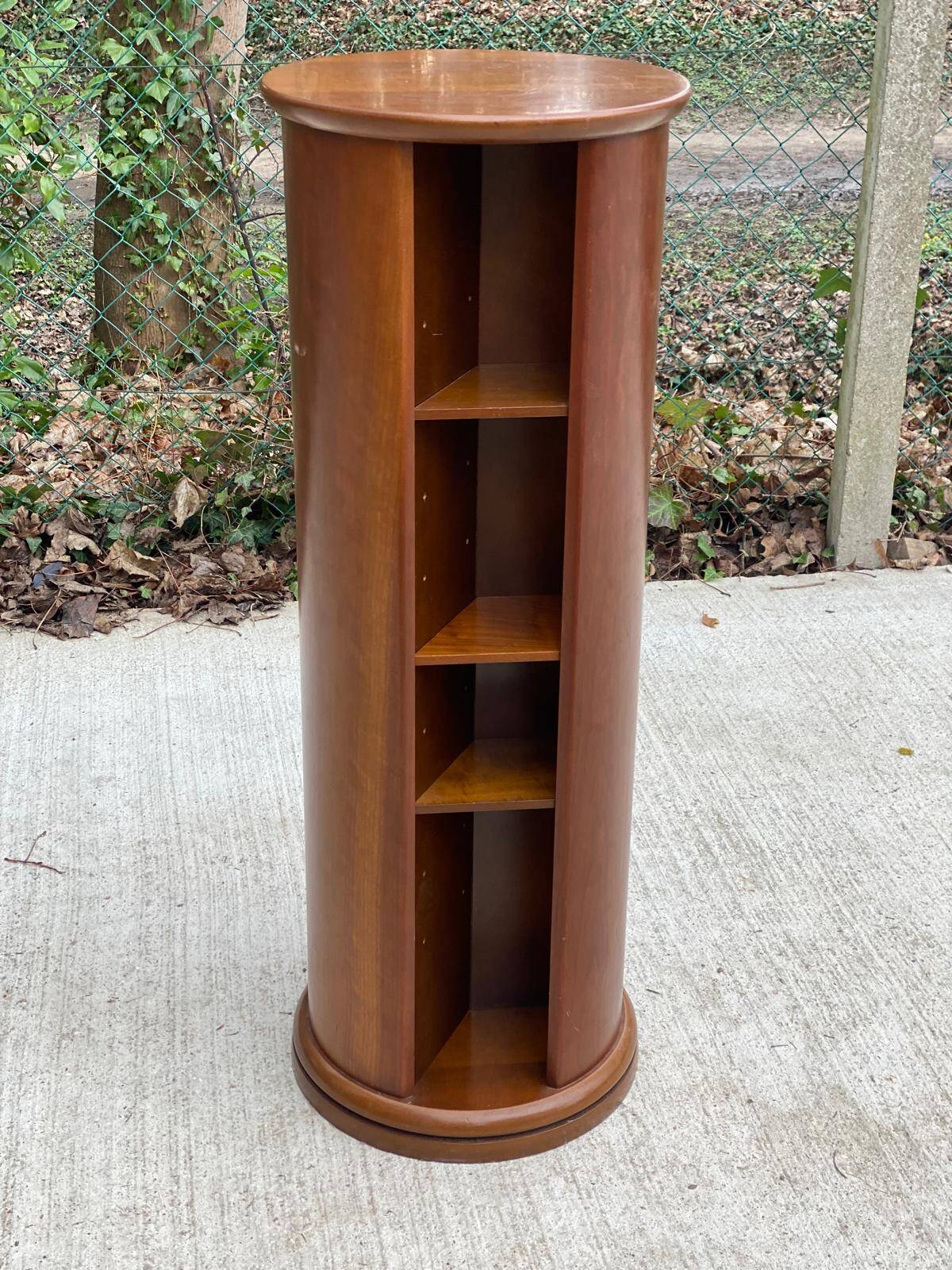 Pair of wooden swivel stools