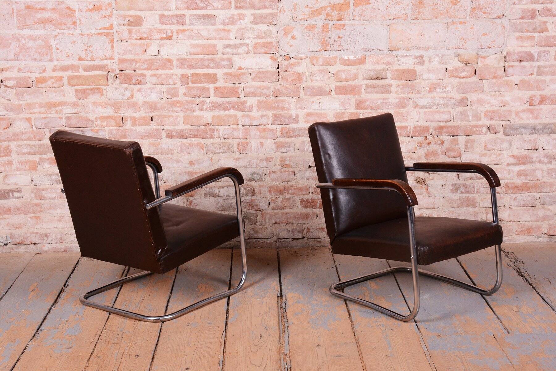 Bauhaus Armchairs by A. Lorenz for Mücke-Melder, Czech Republic, 1930s, Set of 2