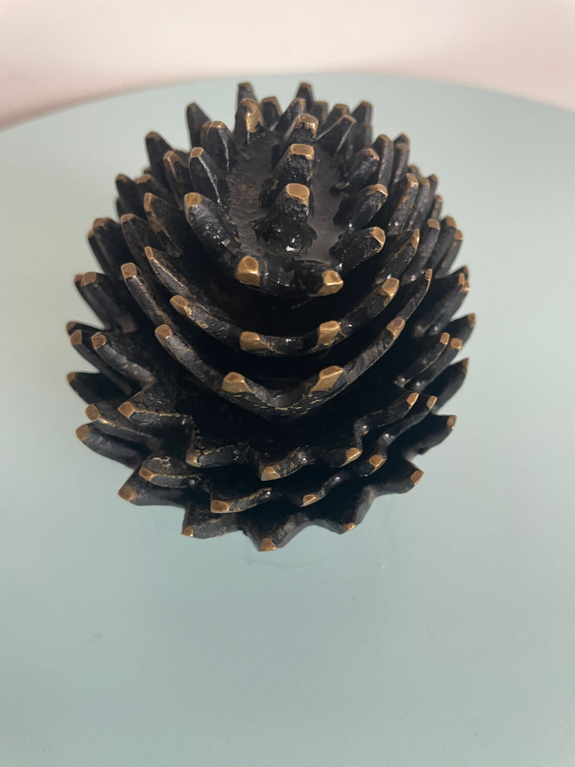 Set of 6 stackable bronze hedgehogs — Walter Bosse, 1920s