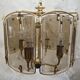 Suspension in smoked glass – octagonal shape – 4 lights.
