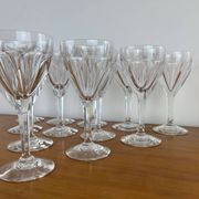 12 crystal wine glasses Lorraine Lemberg Bristol size