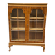 Chippendale display cabinet in wood, English Queen Anne dresser bookcase from 1960.