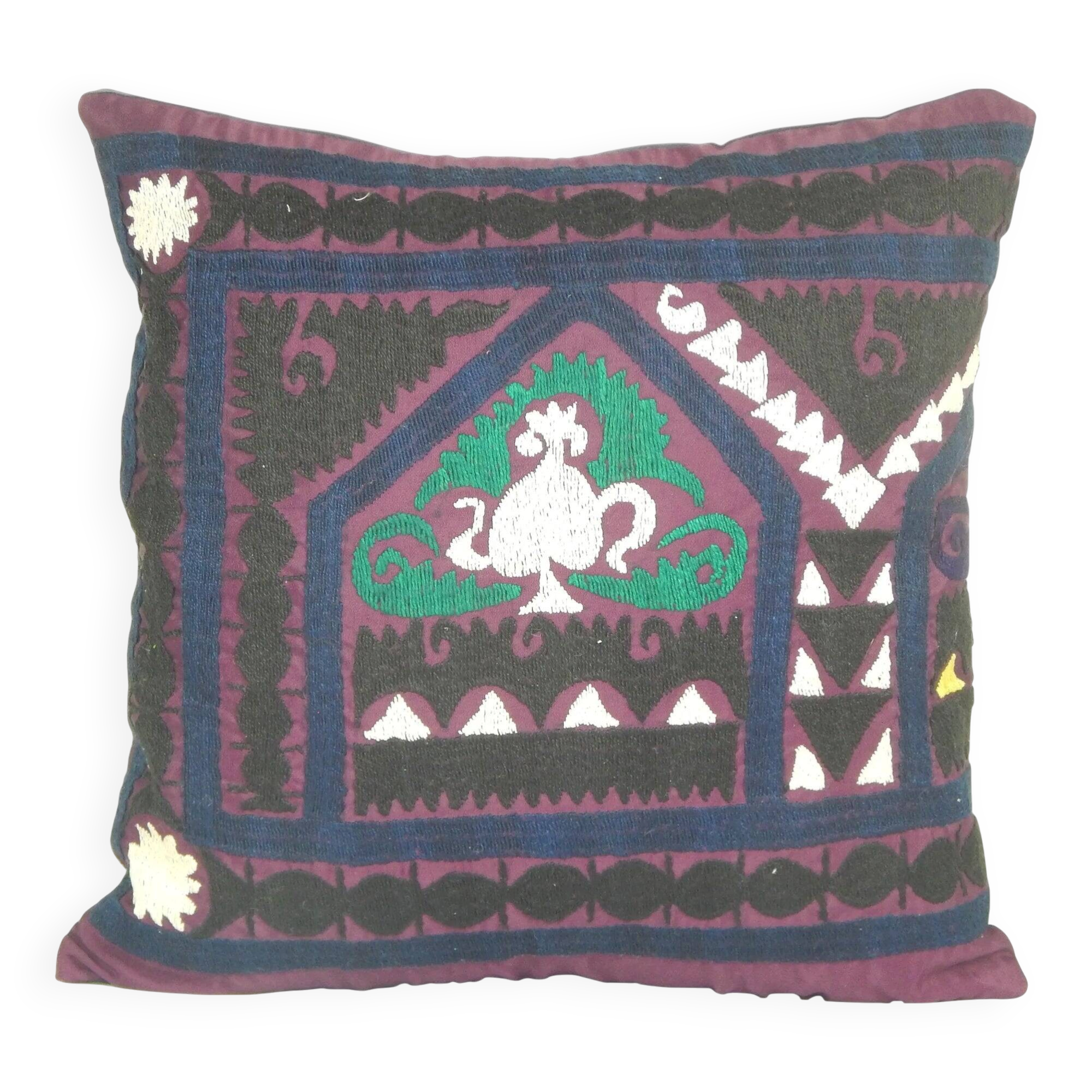 Vintage embroidered cushion cover 46x46 cm