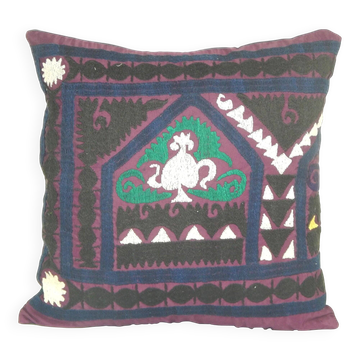 Vintage embroidered cushion cover 46x46 cm