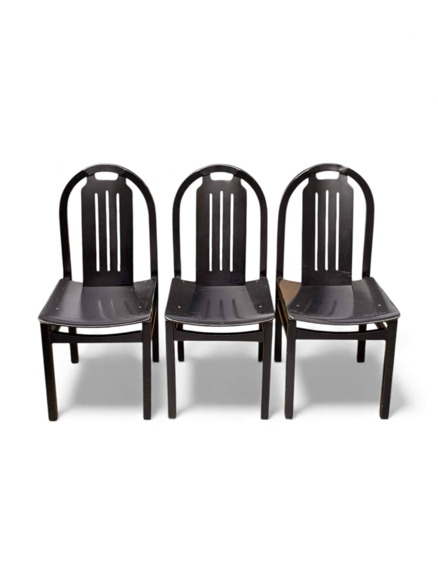 Set of 3 black Baumann chairs, Argos model.