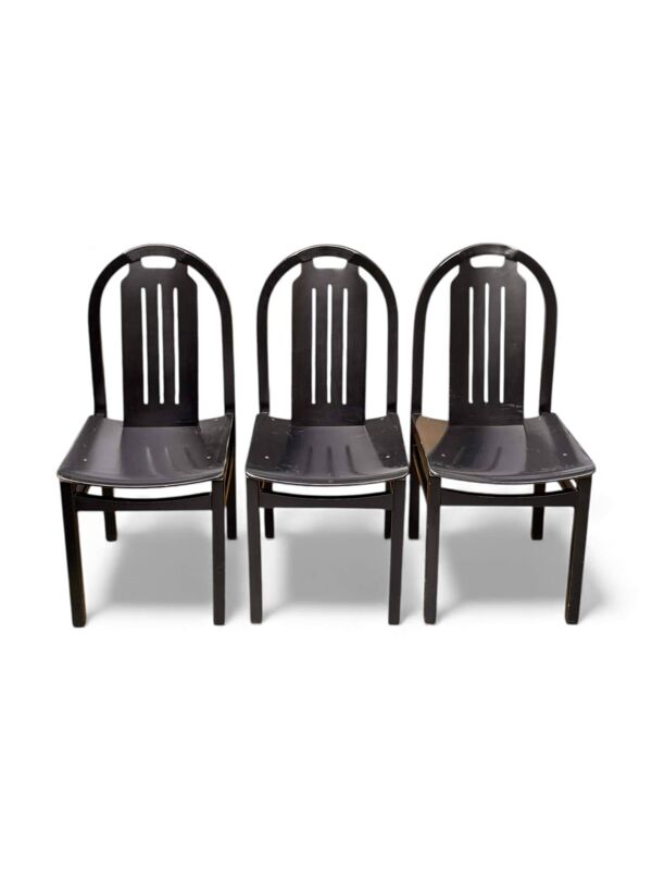 Série de 3 chaises Baumann noires, modèle Argos