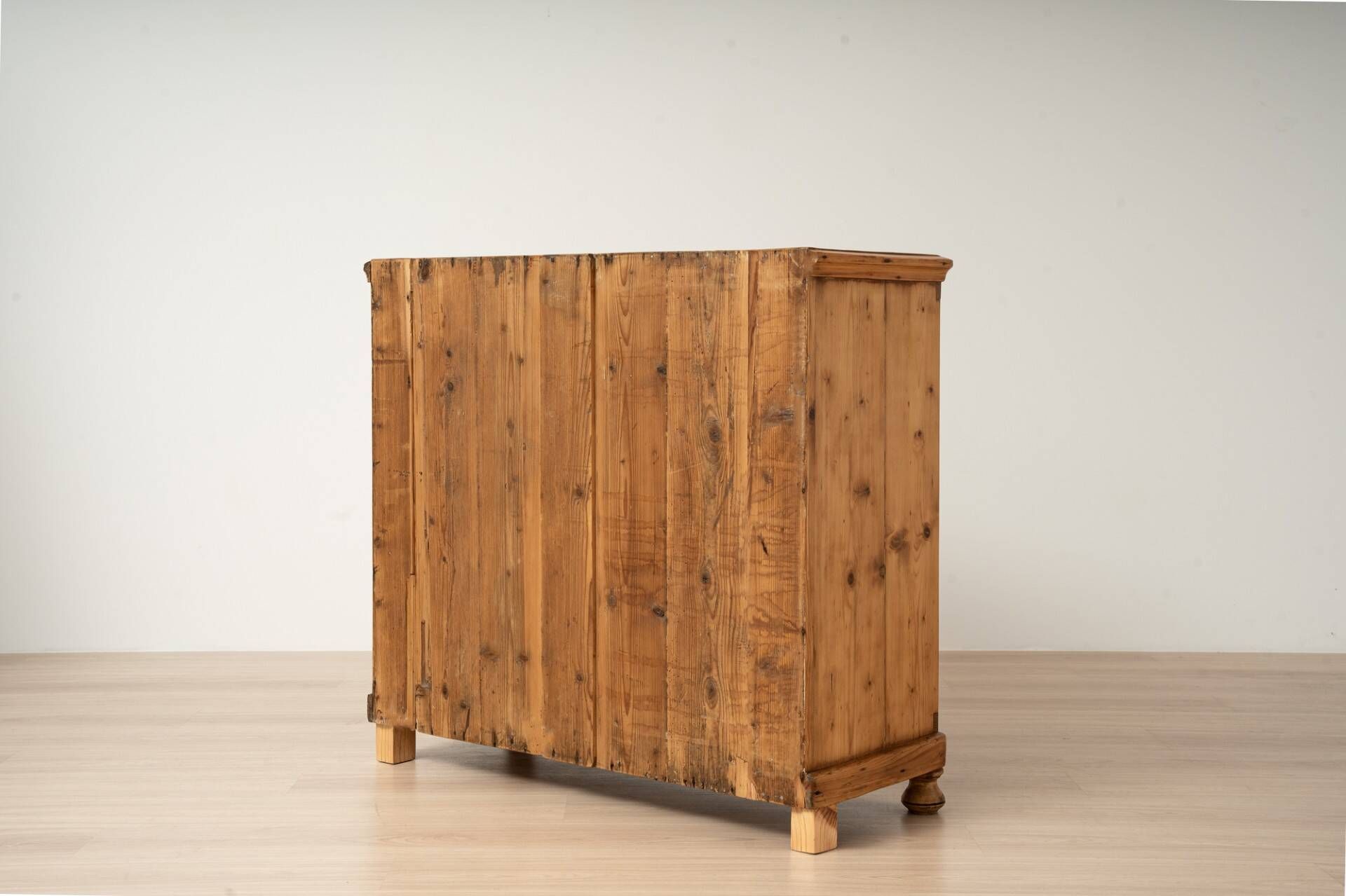 Antique Pine Biedermeier Cabinet with Four Drawers